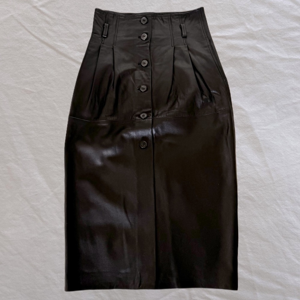Zara Lambskin Leather Midi Skirt (2020 Collection)